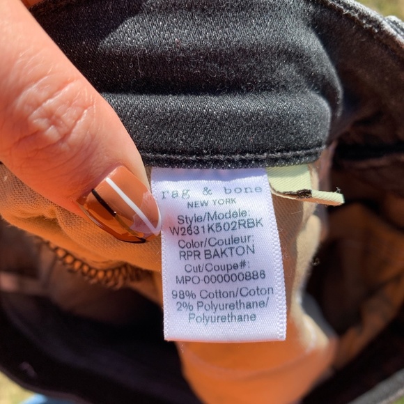 Rag & Bone Reconstructed Ripped Step Hem Jeans Nina high rise ankle cigarette 30 - Picture 2 of 9